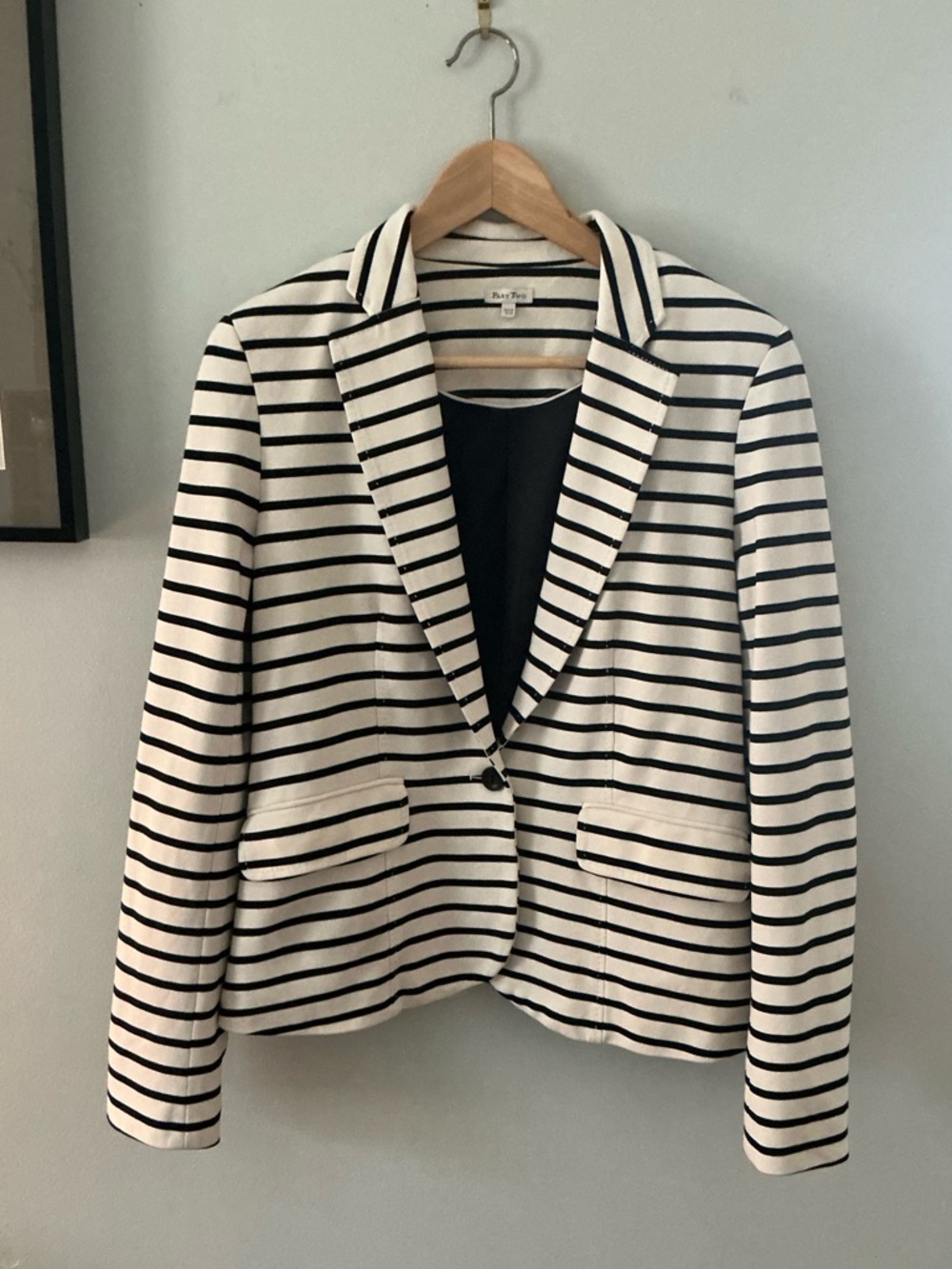 Part Two Woman’s Striped Black & White Tailored Blazer